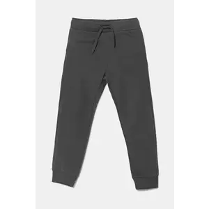 United Colors of Benetton pantaloni de trening din bumbac pentru copii culoarea gri, neted, 3J68CF01P imagine