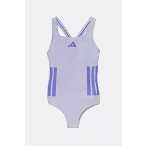 adidas Performance costum de baie dintr-o bucată pentru copii culoarea violet imagine