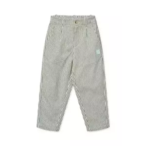 Liewood pantaloni de bumbac pentru copii Beal Stripe Pants culoarea verde, modelator, LW19927 imagine