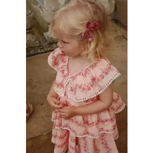 Konges Sløjd rochie din bumbac pentru copii BELLA FRILL DRESS GOTS culoarea roz, mini, evazati, KS102294 imagine