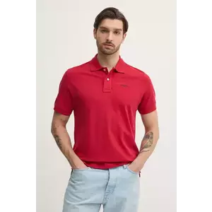 Pepe Jeans polo de bumbac ESSENTIAL POLO CONTRAST LOGO barbati, culoarea rosu, neted, PM542298 imagine