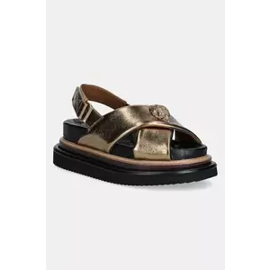 Kurt Geiger London sandale de piele Orson Cross Strap Sandal femei, culoarea auriu, cu platforma, 9992260109 imagine