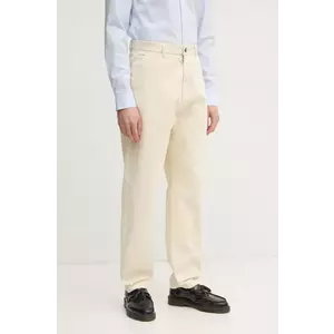 Lindbergh pantaloni de bumbac barbati, culoarea bej, cu fason chinos, 30-003111 imagine