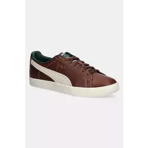 Puma sneakers din piele Clyde Palais Artisan barbati, culoarea maro, 402249 imagine