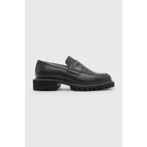 AllSaints mocasini de piele Lola Loafer femei, culoarea negru, cu platforma, W102FB imagine