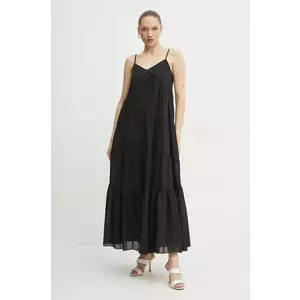 MICHAEL Michael Kors rochie din bumbac culoarea negru, maxi, evazati, MR582ID4YJ imagine