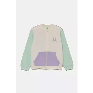 United Colors of Benetton hanorac de bumbac pentru copii culoarea violet, modelator, 3J70G503N imagine