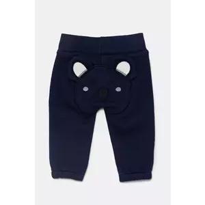 United Colors of Benetton pantaloni de trening din bumbac pentru bebeluși culoarea albastru marin, neted, 3J70AF029 imagine