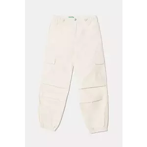 United Colors of Benetton pantaloni copii culoarea bej, neted, 4L2VCF046 imagine