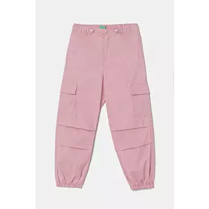 United Colors of Benetton pantaloni copii culoarea roz, neted, 4L2VCF046 imagine