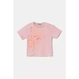 United Colors of Benetton tricou de bumbac pentru copii culoarea roz, 3I1XG10IK imagine