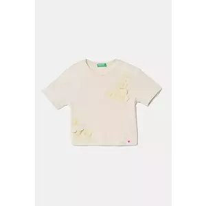 United Colors of Benetton tricou de bumbac pentru copii culoarea bej, 3I1XG10IK imagine