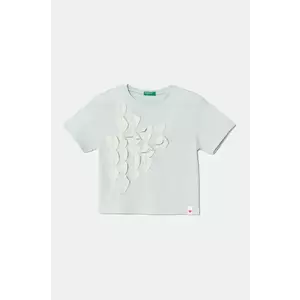 United Colors of Benetton tricou de bumbac pentru copii culoarea turcoaz, 3I1XG10IK imagine