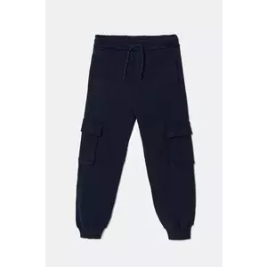 United Colors of Benetton pantaloni de trening din bumbac pentru copii culoarea albastru marin, neted, 3UNICF066 imagine