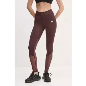 adidas Performance leggins de antrenament Hyperglam culoarea maro, cu imprimeu, IX3237 imagine