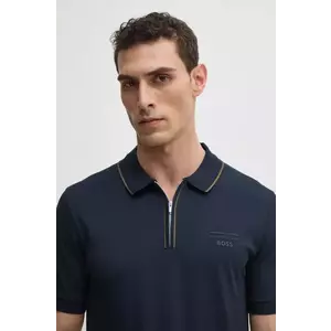 BOSS tricou polo barbati, culoarea albastru marin, cu imprimeu, 50531463 imagine