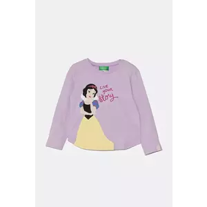 United Colors of Benetton longsleeve din bumbac pentru copii culoarea violet, 3ATNG10H8 imagine