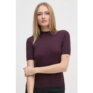 Sisley pulover de lana femei, culoarea violet, light, cu turtleneck, 11BAM105P imagine