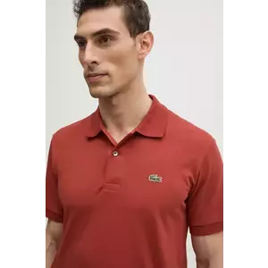 Lacoste tricou polo barbati, culoarea rosu, cu imprimeu, PH9851 imagine