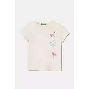 United Colors of Benetton tricou de bumbac pentru copii culoarea bej, 3I1XG10J2 imagine