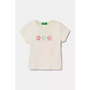 United Colors of Benetton tricou de bumbac pentru copii culoarea bej, 3I1XG10HU imagine