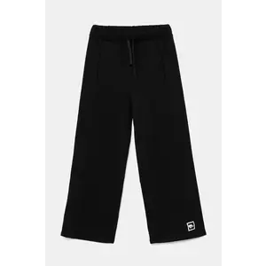 United Colors of Benetton pantaloni de trening din bumbac pentru copii culoarea negru, neted, 3UNICF061 imagine