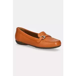 Geox mocasini de piele D ANNYTAH MOC femei, culoarea portocaliu, cu toc plat, D84BMA 00046 C2008 imagine