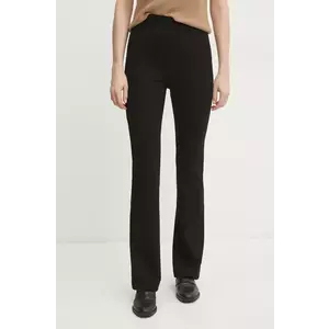 BOSS Orange pantaloni femei, culoarea negru, evazati, high waist, 50535383 imagine