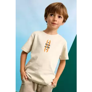 Mayoral tricou de bumbac pentru copii culoarea bej, cu imprimeu, 3039 imagine