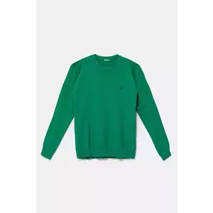 United Colors of Benetton pulover de bumbac pentru copii culoarea verde, light, 1098C107W imagine