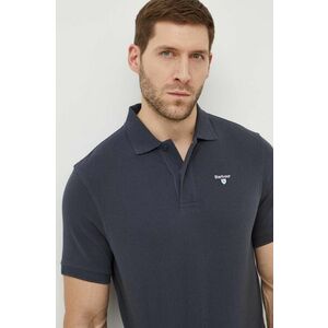 Barbour polo de bumbac culoarea albastru marin, neted imagine