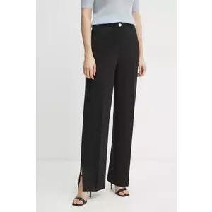 BOSS pantaloni femei, culoarea negru, drept, high waist, 50537782 imagine