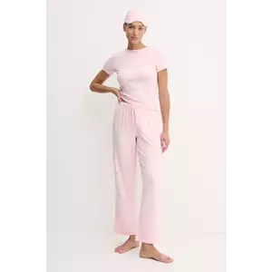 Juicy Couture pijama JUICY WISHES SHORTSLEEVE PYJAMA SET femei, culoarea roz, JCLPJ125663 imagine