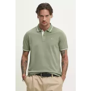 Tommy Jeans polo de bumbac culoarea verde, neted, DM0DM20745 imagine