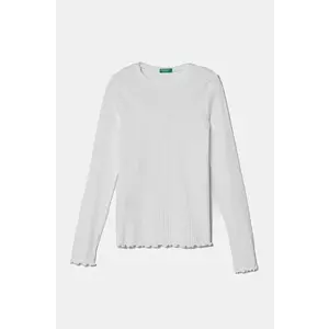 United Colors of Benetton longsleeve copii culoarea alb, 3F1AC10N1 imagine