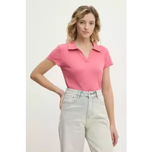 Answear Lab tricou polo femei, culoarea roz imagine