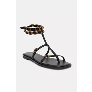 Kurt Geiger London sandale de piele Regent Flat Gladiator femei, culoarea negru, 4381000109 imagine