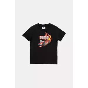 Puma tricou de bumbac pentru copii X HOT WHEELS Graphic Tee culoarea negru, cu imprimeu, 630069 imagine