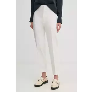 Mos Mosh pantaloni femei, culoarea alb, drept, high waist, 169200 imagine