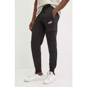 Puma pantaloni de trening barbati, culoarea negru, neted, 682661 imagine