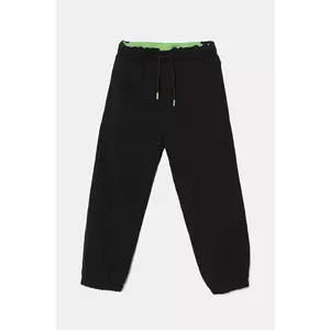 United Colors of Benetton pantaloni de trening din bumbac pentru copii culoarea negru, cu imprimeu, 3J68CF05W imagine