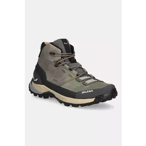 Salewa pantofi Puez Leather Mid PTX barbati, culoarea verde, 00.0000061459 imagine