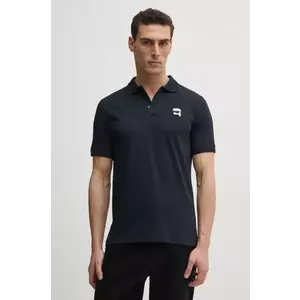 Karl Lagerfeld polo de bumbac barbati, culoarea negru, cu imprimeu, 551224.745710 imagine