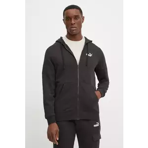 Puma bluza barbati, culoarea negru, cu glugă, cu imprimeu imagine