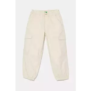 United Colors of Benetton pantaloni copii culoarea bej, neted, 4L2VGF028 imagine