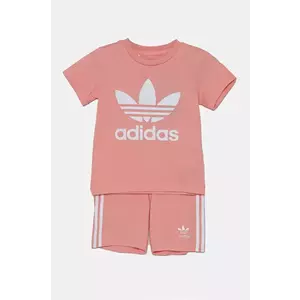 adidas Originals set de bumbac pentru copii culoarea portocaliu, JC6580 imagine