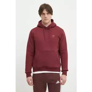 adidas Originals bluza Essential barbati, culoarea bordo, cu glugă, cu imprimeu, JD2403 imagine