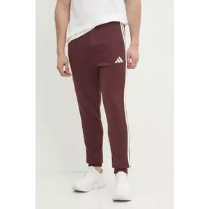 adidas pantaloni de trening Essentials barbati, culoarea bordo, cu imprimeu, JD1853 imagine