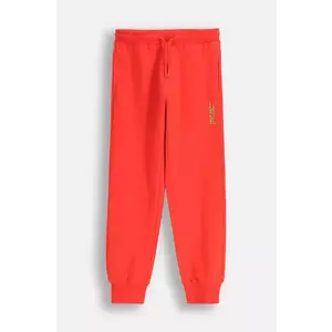 Coccodrillo pantaloni de trening din bumbac pentru copii culoarea rosu, neted, EVERYDAY BOY imagine