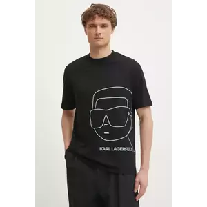 Karl Lagerfeld tricou din bumbac barbati, culoarea negru, cu imprimeu, 551225.755197 imagine